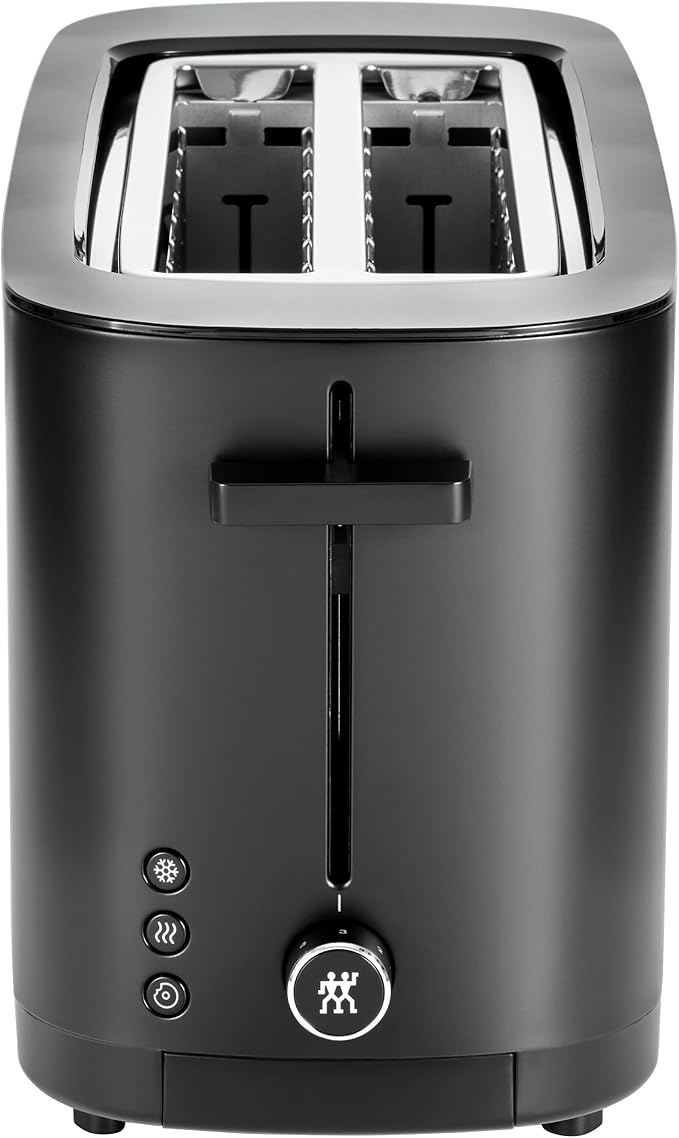 ZWILLING Enfinigy, 4-Slice Long Slot Toaster, Extra Wide 1.5" Slots for Bagels and Toast, Black