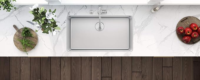 Ruvati 31-inch Undermount Kitchen Sink - 16 Gauge Stainless Steel kitchen Sink Single Bowl with Brushed Finish hides scratches, Easy-to-Clean Undermount Sinks - RVM5931