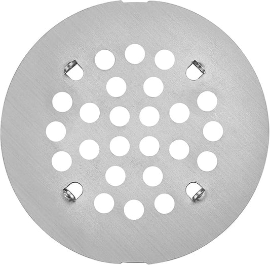 Bropury 4-1/4-Inch Easy-to-Install Snap-in Shower Drain Cover Floor Drain Replacement Cover Stainless Steel (Brushed Nickel)