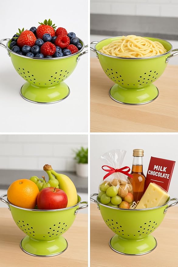 Calypso Basics by Reston Lloyd Powder Coated Enameled Colander, 1.5 Quart, Magenta