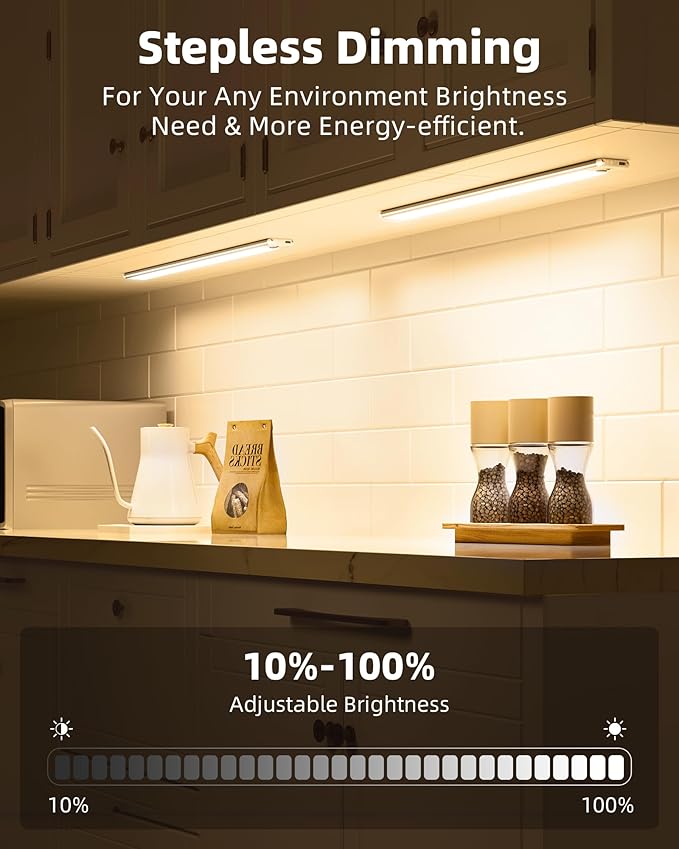 EZVALO Under Cabinet Lights,66 LEDs Motion Sensor Night Light, 3200 mAh Closet Lights 3500K with Remote Control Under Counter Lights for Kitchen,Cabinet,Bedroom(2 Pack)