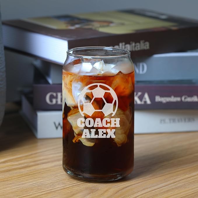 Personalized Coach Gifts, Custom Beer Glasses for Men, Teachers Appreciation Gift, Engraved Funny Gift for Preschool Elementary High School Teacher Professor