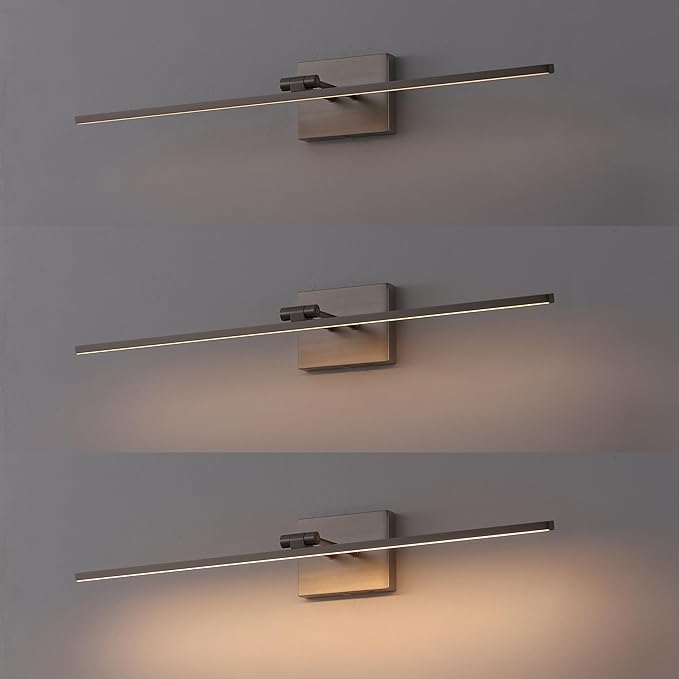 JONATHAN Y JYL7163D Santino 28" Modern Minimalist Swivel Integrated Dimmable LED Rechargeable Picture Light with Touch Sensor for Bedroom, Living Room, Kitchen, Office, Nickel