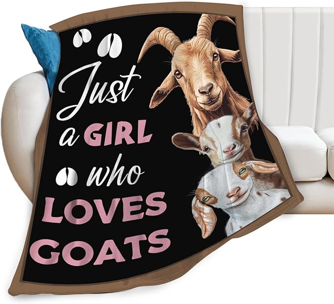 Goat Blanket for Girls Women Goats Gifts Lovers Throw Blankets Cozy Plush Fleece Animal Flannel Fuzzy for Couch Chair Bed 80"X60"
