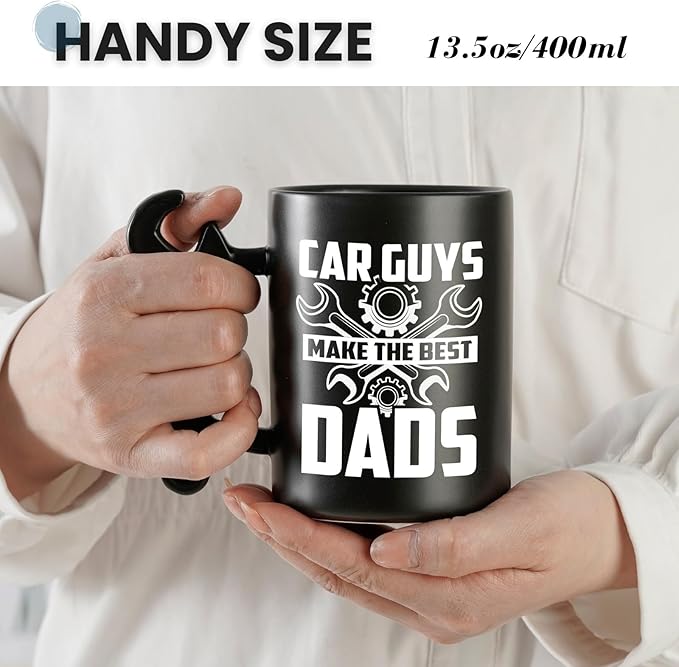 Onebttl Car Gifts For Men, Women, Dad, Mechanic - 13.5oz/400ml Ceramic Wrench Coffee Mug - Make