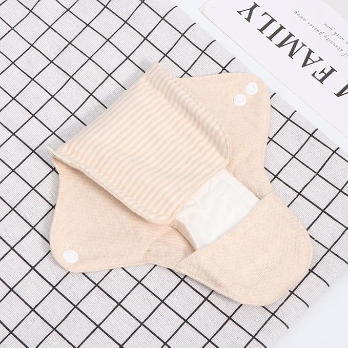 UPKOCH 2pcs Reusable Washable Menstrual Pads Cotton Panty Liners for Women Portable Absorbent Sanitary Towels Foldable Eco-Friendly for Travel and Daily Use