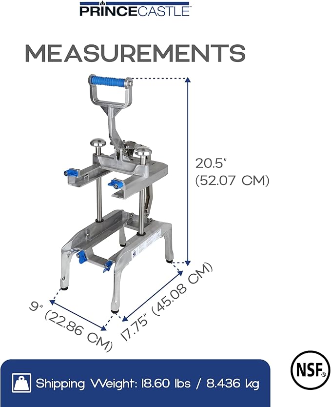 Prince Castle Saber King Mini Frame Assembly, Food Chopper and Vegetable Chopper, Manual Kitchen Cutter and Veggie Dicers for Commercial & Home Kitchens