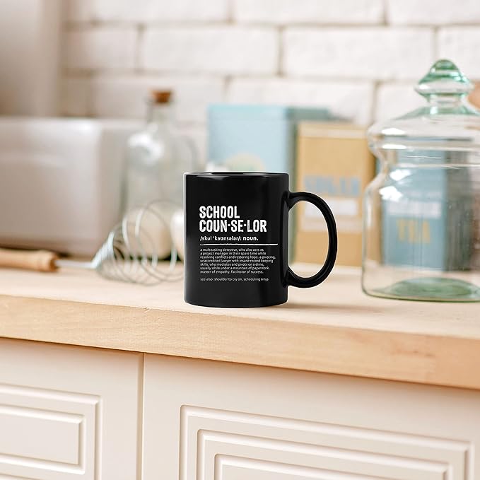 QUICQOD School Counselor Mug - Appreciation Gifts for School Counselor, Thank You & Retirement Gifts, 11 Oz Ceramic Coffee Mug