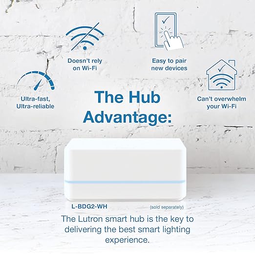 Lutron Caseta Original Smart Light Switch (Lutron Smart Hub Required), for Home, LED Lights, and Fans, 6 Amp, Single-Pole/3-Way, Neutral Required, PD-6ANS-LA, Almond