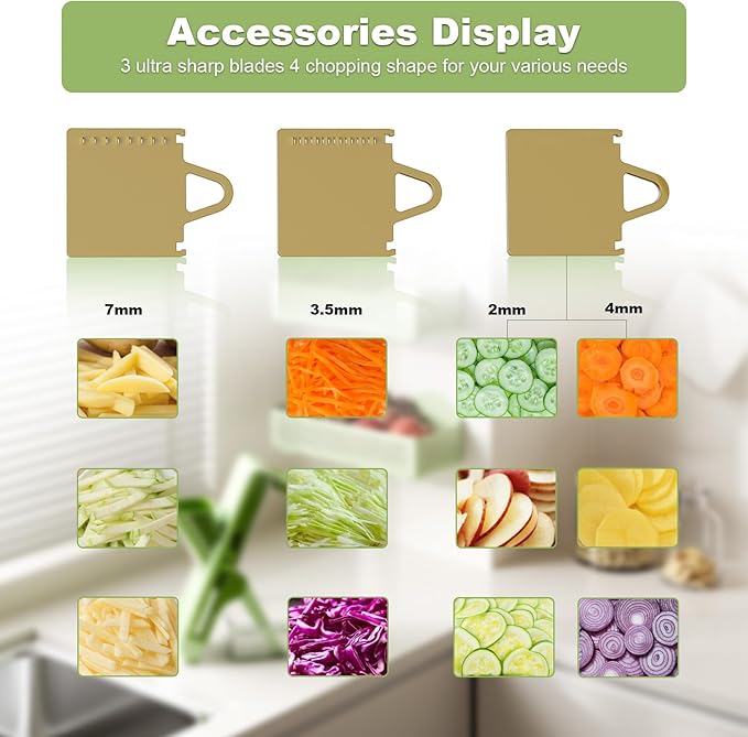 Eletronova Safe Mandoline Slicer for Kitchen, Vegetable Slicer for Kitchen