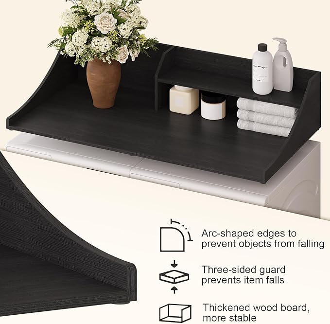 Bathroom Countertop Organizer, 54'' Washer Countertop Topper for Laundry Room Organization and Storage, Black