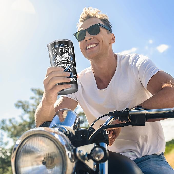 Christmas Fishing Gifts for Men, Unique Fishing Gifts for Dad/Grandpa/Boys, Gift for Fisherman, Dad/Papa Fisherman Present, Birthday Present for Mens Who Love to Fish Tumbler 20oz