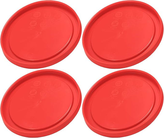 Pyrex 7200-PC 2-Cup Red Food Storage Replacement Lid (4-Pack) - Made in USA
