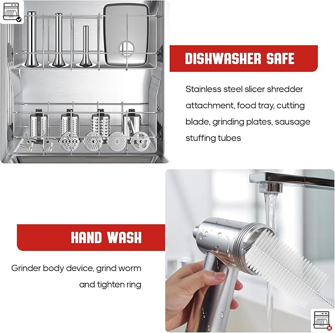 Meat Grinder & Cheese Grater Attachment for KitchenAid Stand Mixer, Meat Grinder with Sausage Stuffer Tubes, Slicer Shredder Attachments, Food Grinder for KitchenAid Mixer Attachments