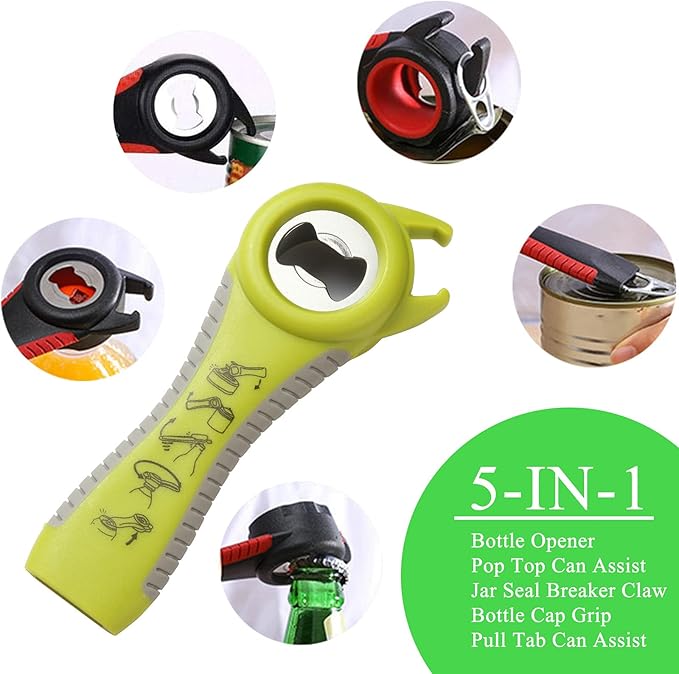 4 Pieces Jar Opener Multi Function Bottle Opener Kit Can Opener with Non Slip Gripper Pad