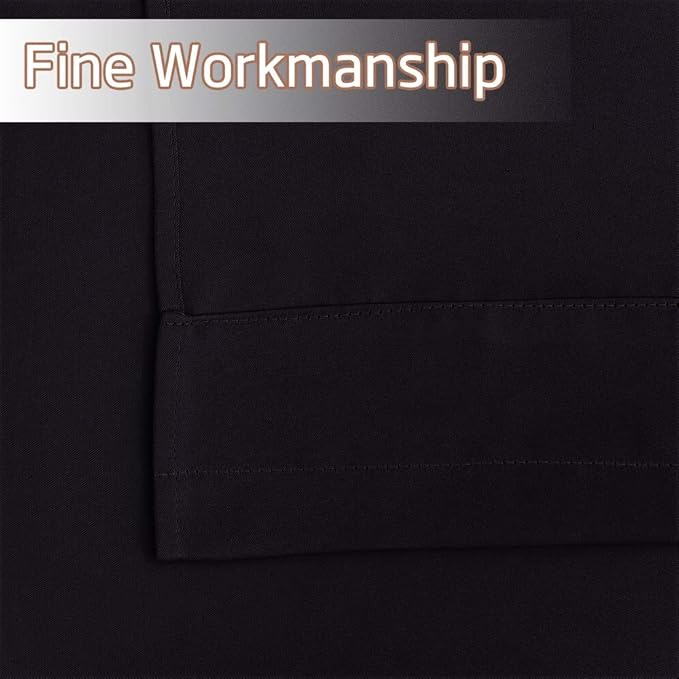 NICETOWN Kitchen Blackout Curtains for Small Window - Thermal Insulated Rod Pocket Privacy Window Tiers for Cafe Office Halloween Present (52" Wide x 18" Length, 2 Panels, Black)