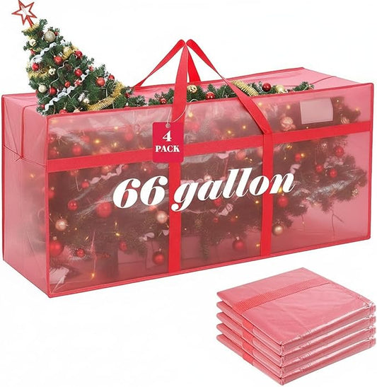 4 Pcs 66 Gallon Large Moving Bags with Zipper and Handles Foldable Storage Duffle Bags Heavy Duty Extra Large Totes for College Dorm Travel Clothes Blankets Bedding Moving (Jelly Pink)