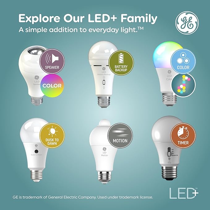 GE LED+ Color Changing LED Light Bulbs with Remote, 8.5W, No App or Wi-Fi Required, BR30 Indoor Floodlights (3 Pack)