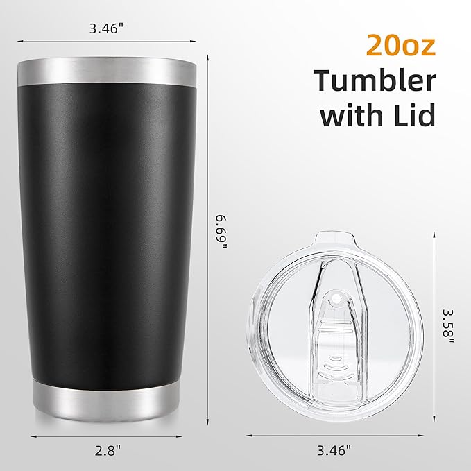 20 oz Tumbler Bulk with Lid Stainless Steel Insulated Tumblers Double Wall Vacuum Coffee Mug Powder Coated Tumbler Cups for Cold and Hot Drinks, Mix Color, 12 pack