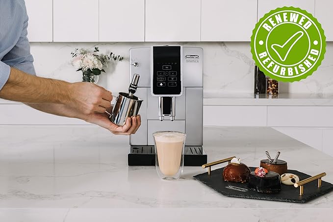 De'Longhi Dinamica Automatic Coffee & Espresso Machine (Silver with Premium Adjustable Frother) (Renewed)