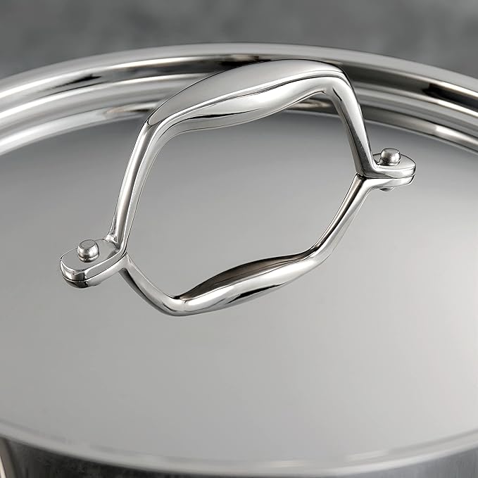 Tramontina Signature Tri-Ply Clad Stainless Steel 12-Piece Cookware Set with Lids, Pots and Pans Kitchen Set, Induction-Ready, Dishwasher-Safe, NSF-Certified, Made in Brazil