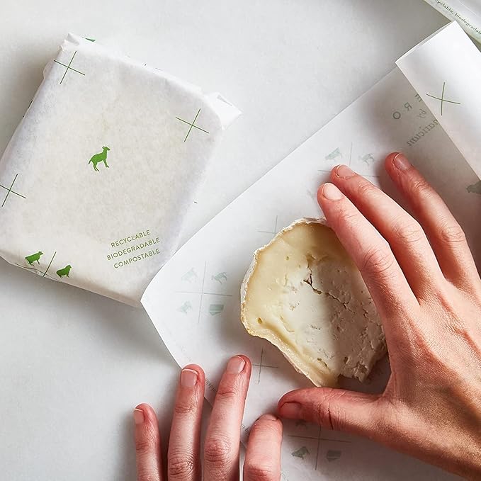 Formaticum 45-Pack Zero Cheese Storage Paper, Compostable, Biodegradable, and Plastic-Free Paper to Keep Cheese and Charcuterie Fresh, Kitchen Organization 9 x 13 Inches