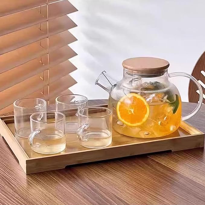 Glass Teapot Stove Safe, with Removable Filter Infuser, Suit for Loose Leaf Tea and Flowering Tea (33.8oz)