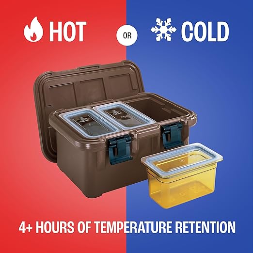 Cambro Insulated Food Pan Carrier - 8 Inch Deep Hotbox and Food Warmer for Catering & Transport - Top Load S-Series (Brown)