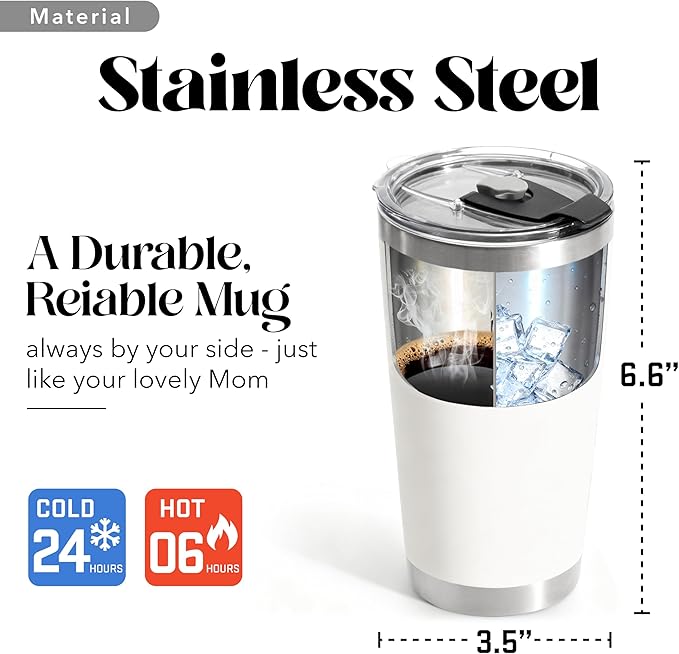 Christmas Gifts for Mom, Women - Gifts for Mom from Daughter, Son - Cool Birthday gifts for Moms, Mothers, Women - Moms Birthday Gift Ideas - Best mom Tumbler 20 Oz Stainless Steel moms Coffee Cup