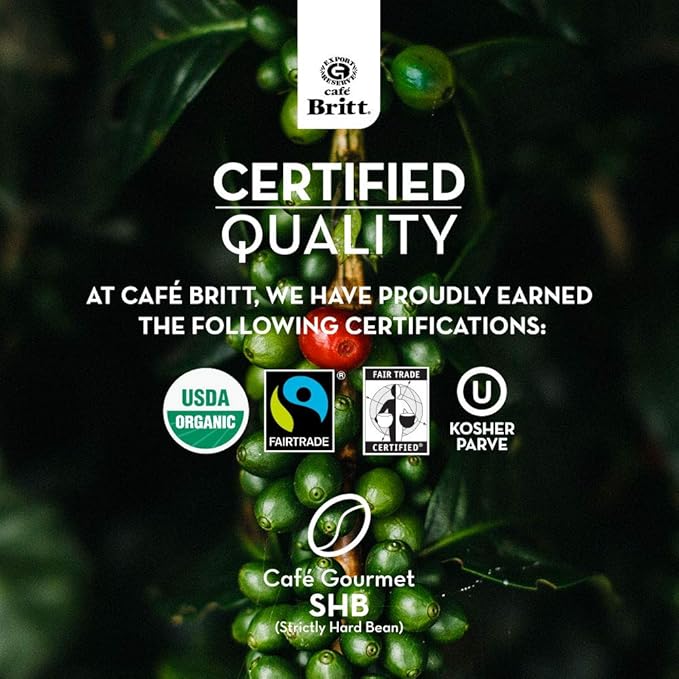 Café Britt® - Costa Rican Montecielo, Coffee From Tarrazu (12 oz.) (3-Pack) - Ground, Arabica Coffee, Kosher, Gluten Free, 100% Gourmet & Medium Dark Roast