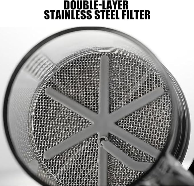 3-Cup Flour Sifter, Sifter for Baking Straight Handle & Press Double-Layer Fine Mesh Filter - Food Grade Stainless Steel Suitable for All Baking Flour Powdered Sugar Almond Powder and Cocoa Powder