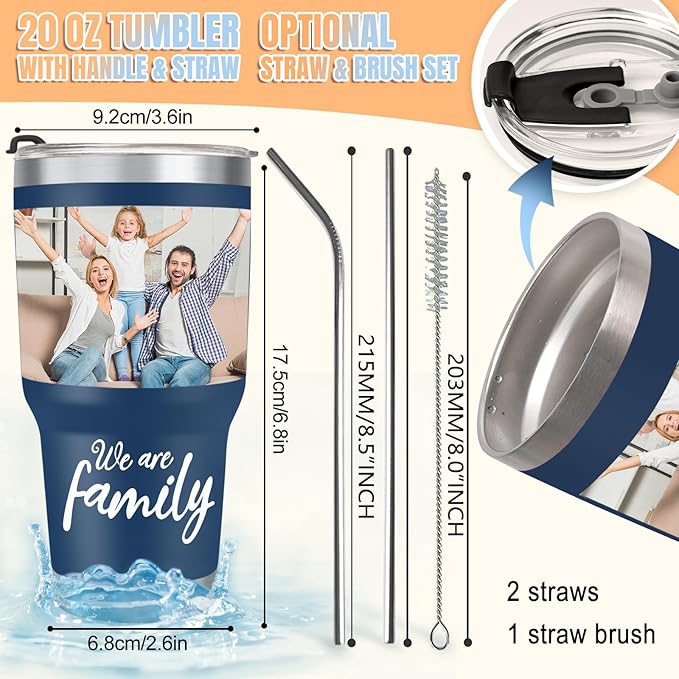 Personalized Tumbler with Logo Pictures Text Name, Custom 30oz Stainless Steel Tnmbler, Personalized Mug Cup, Fathers Day Anniversary Wedding Christmas Birthday Gifts for Women Men Office (30uv)