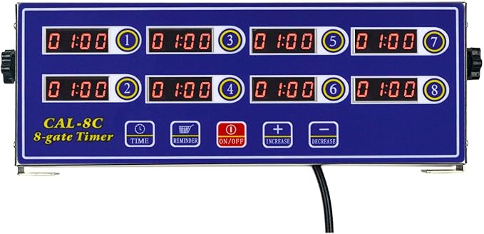 Li Bai Kitchen Cooking Timer 8 Channels Digital LED Alarm Reminder Clock Commercial Restaurant Home Loud Adjustable Clear Display Stainless Steel