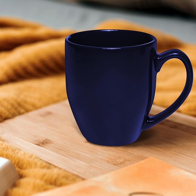 DISCOUNT PROMOS Large Coffee Cups 16 oz. Set of 10, Bulk Pack - Perfect for Tea, Espresso, Cappuccino, Hot Cocoa - Blue