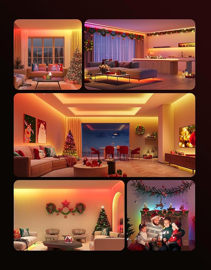 Govee RGBIC LED Strip Lights, Smart LED Lights for Bedroom, Bluetooth LED Lights APP Control, DIY Multiple Colors on One Line, Color Changing LED Strip Lighting Music Sync, Home Decor, 16.4ft