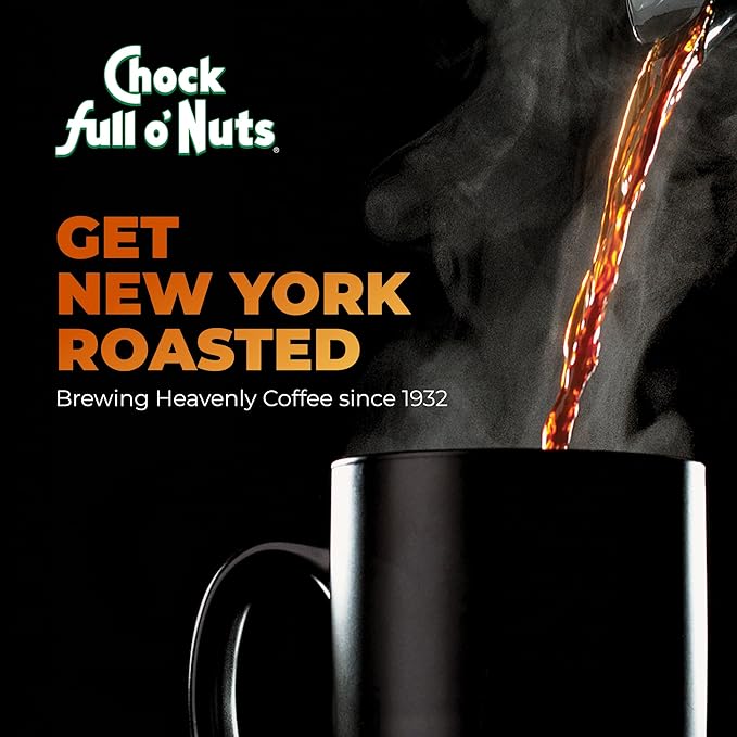 Chock Full o' Nuts French Roast Ground Coffee – Premium Beans in Recyclable Steel Can – Rich Flavor & Aroma, Dark Roast – Perfect for Drip, Pour-Over, Percolator – 26 Oz Can