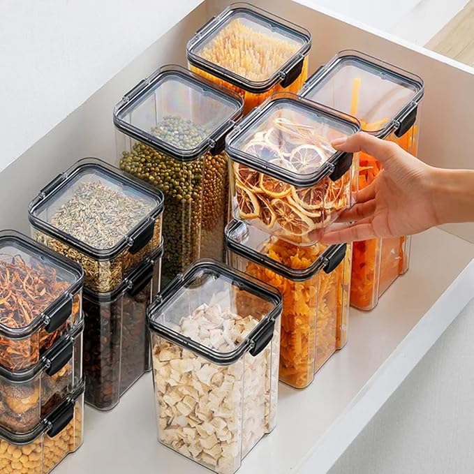 Airtight food storage containers, canisters for countertops, pantry organizers and storage, kitchen organizers and storage- 8Pc