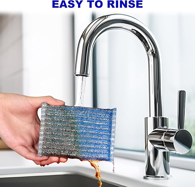 Premium 8-Pad Sponges Kitchen - Upgraded Dish Sponge, Scrubber, Brush, Ideal for Dishes, Pots, Sink