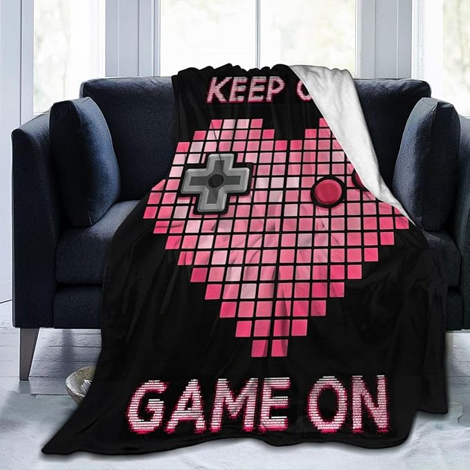 Gaming Blanket Gifts for Girls Boys Gamer Throw Blankets Cozy Plush Fleece Video Game Decor Flannel Fuzzy for Kids 80"X60"