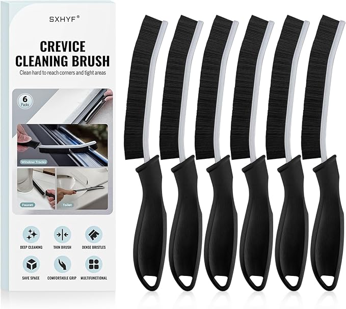 SXhyf Cleaning Brush - Hard Bristle Crevice Cleaning Brush, Multifunctional Gap Scrub Brush, Home Essentials, Bathroom Cleaner Tools for Household Use, Kitchen, Window, Faucet, S1110SE