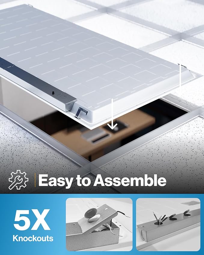 Sunco 24 Pack 2x4 LED Flat Panel Light Drop Ceiling Office Shop Commercial Warehouse Fixture, 6500 Lumens, Selectable Features, 30W/40W/50W, 4000K/5000K/6000K, Dimmable (0-10V), Dustproof ETL