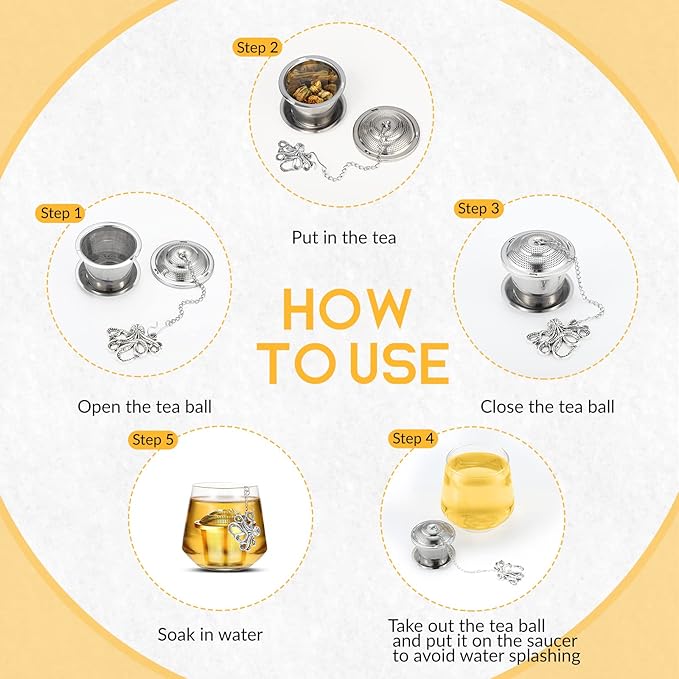 Tea Infusers for Loose Tea 3 Sets Loose Leaf Tea Steeper Tea Strainer Stainless Steel Tea Ball for Loose Tea Holder Tea Mesh Strainer Tea Filters with Drip Trays and Pendant (Aquatic Creatures Style)