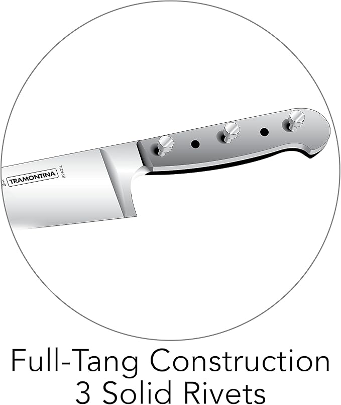 Tramontina Pro Series Forged 10-Inch Serrated Slicer, Stain-free High-Carbon Steel Large Kitchen Knives for Cooking