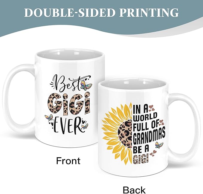 Gigi Gifts 11oz Mug, Mothers Day Gifts for Gigi, Grandma Birthday Gift from Grandkids，Best Grandma Ever Mug