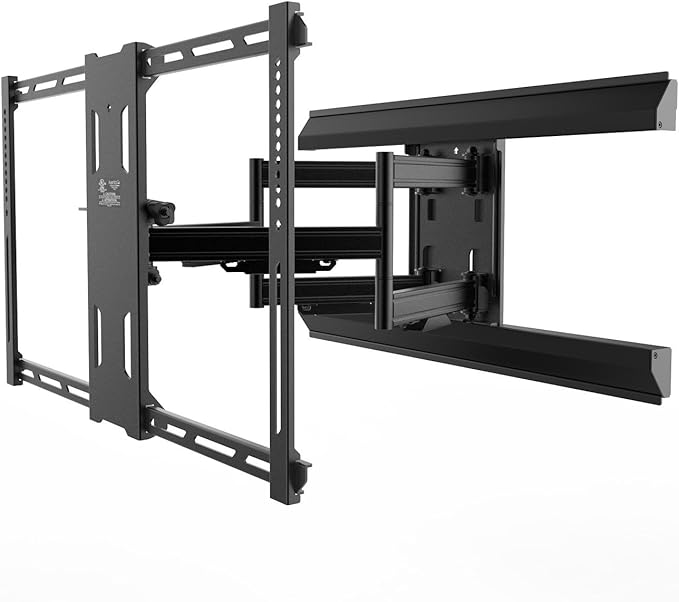 Kanto PMX680 Full Motion Pro Series Mount for 39" to 80" TVs | Adjustable Positioning | Integrated Cable Management | Toolless Tilt | Black