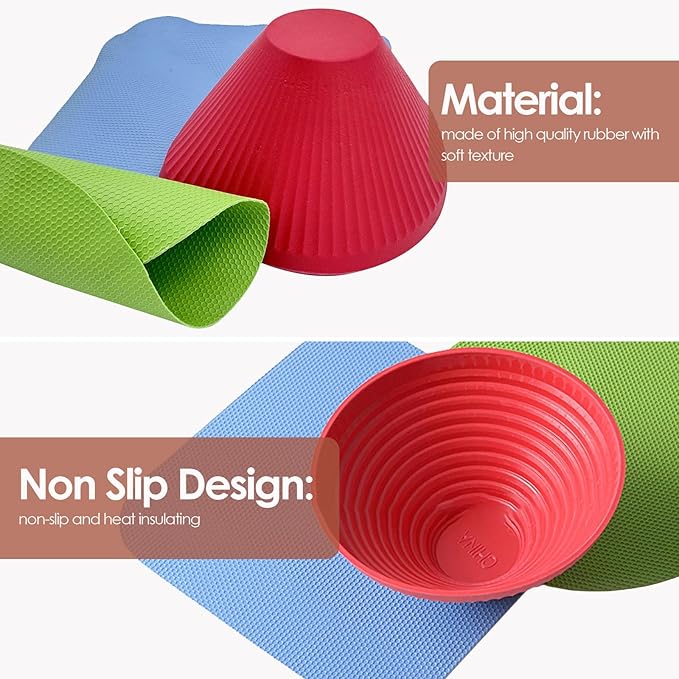 Jar Opener Gripper Pad, 3 Pcs Rubber Jar Opener Grippers Lid Opener Bottle Openers for Seniors Weak Hands Reusable for Most Bottles