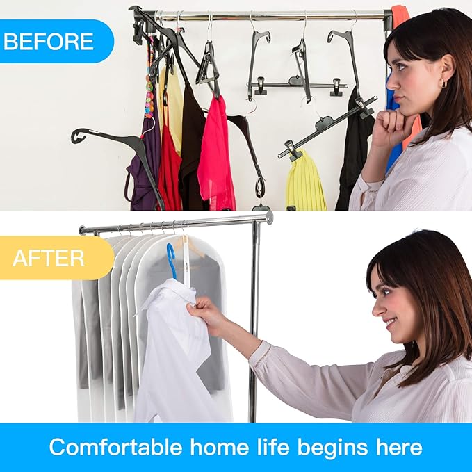 Hanging Garment Bags 12 Piece Set - 40 Inch Translucent Dust Proof Clothes Bag White Breathable Full Zipper Dust Cover for SuitTops Shirts Sports Jackets.