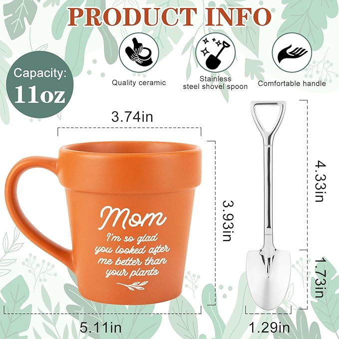 Christmas Birthday Gifts for Mom from Daughter Son, Funny Novelty Gardening Plant Lover Gifts for New Step Bonus Mom, Mother, Best Mom Ever Gift, Moms Mug