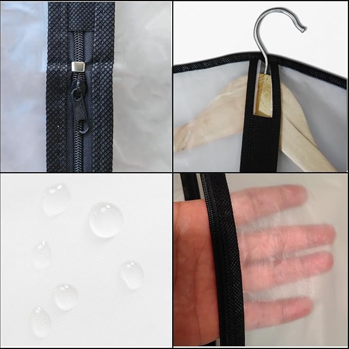 Clear Suit Bags for Closet Storage,40" Garment Bag for Storage,12 pack Garment Bags for Hanging Clothes,Breathable Lightweight Dust Proof Cover with Balls and Study Full Zipper for Coats,Jackets