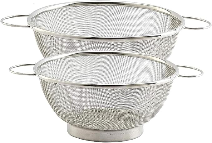 Strainer Colander Basket Premium Stainless Steel - (Size : 16 & 20 cm), Set of 2 pcs